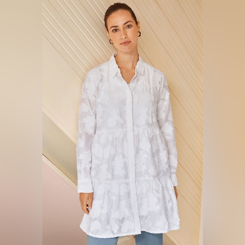 Masai llana floral tunic mini shirt dress